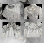 Candle Dragon Spirit - Fantasy White-Silver Lolita JSK Set - image 12
