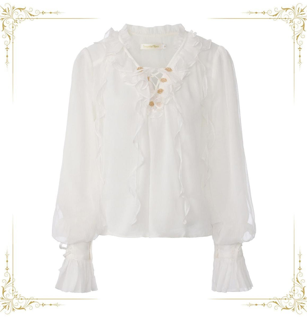 Eternal Treasure Voyage - Ouji Lolita Chiffon Blouse with Ruffles - image 1