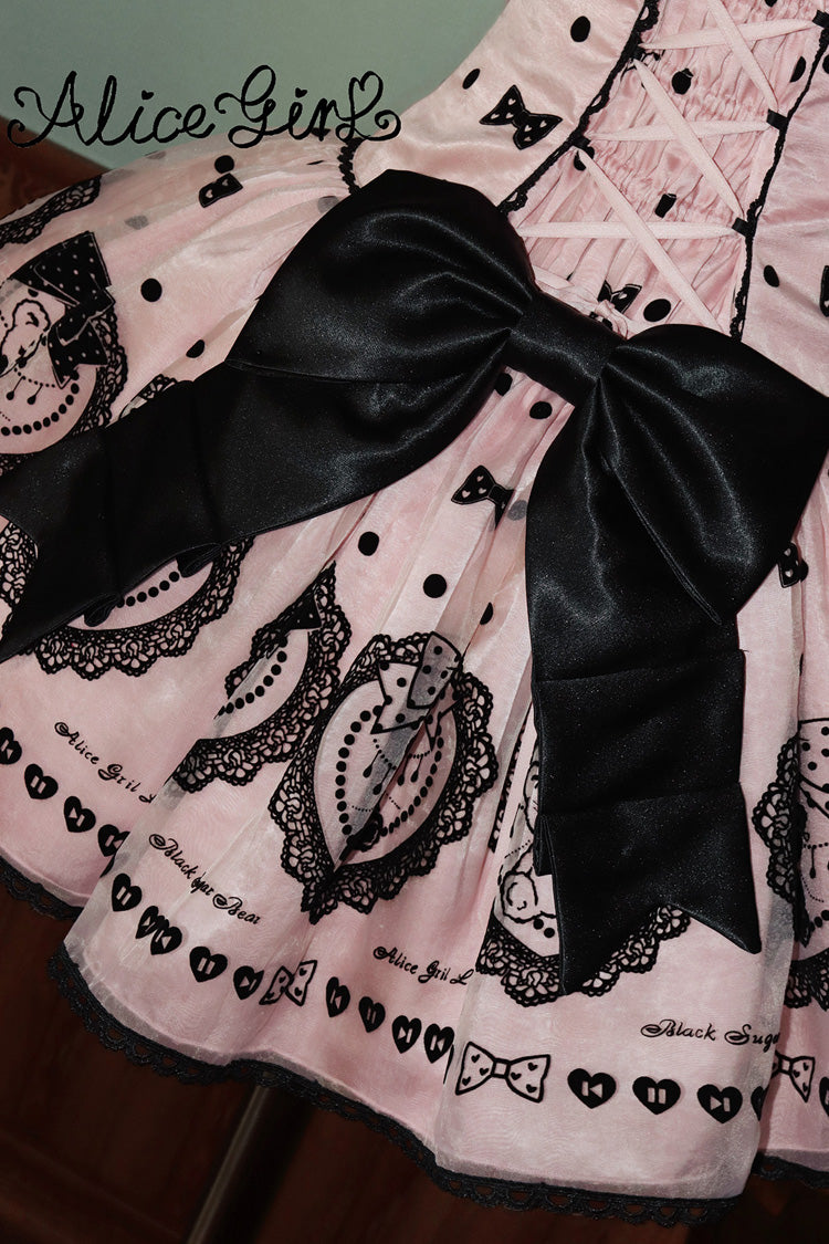 Sugar Bear - Halterneck Sleeveless Embroidered Bow Sweet Lolita Dress - image 11