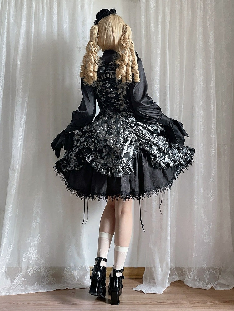 Silver and Black Ruffled JSK Gothic Lily - Miss Point - image 6