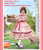 The Bear's Strawberry Field - Daily Lolita OP Dress With Petal Collar & Bear Strawberry Print and Accessories - image 9