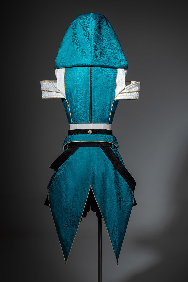 Traveler's Outfit Ouji Hooded Top and Shorts Set in Blue and Green - image 13