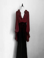 Ouji Lolita V-Line Backless Blouse & Slight Flare Pants - image 9