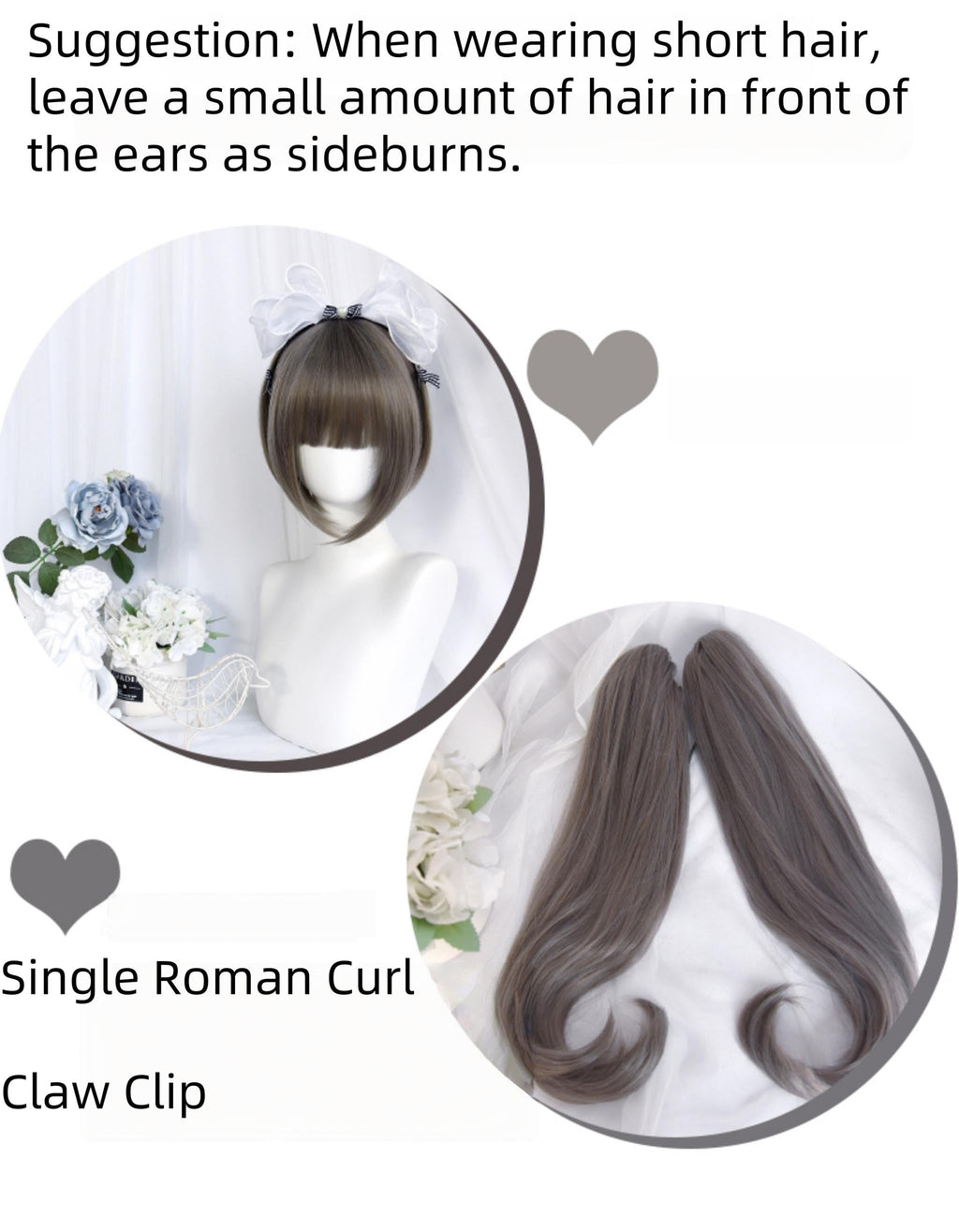 Light Gothic Lolita Wig, Green-Toned Ash Grey - image 8