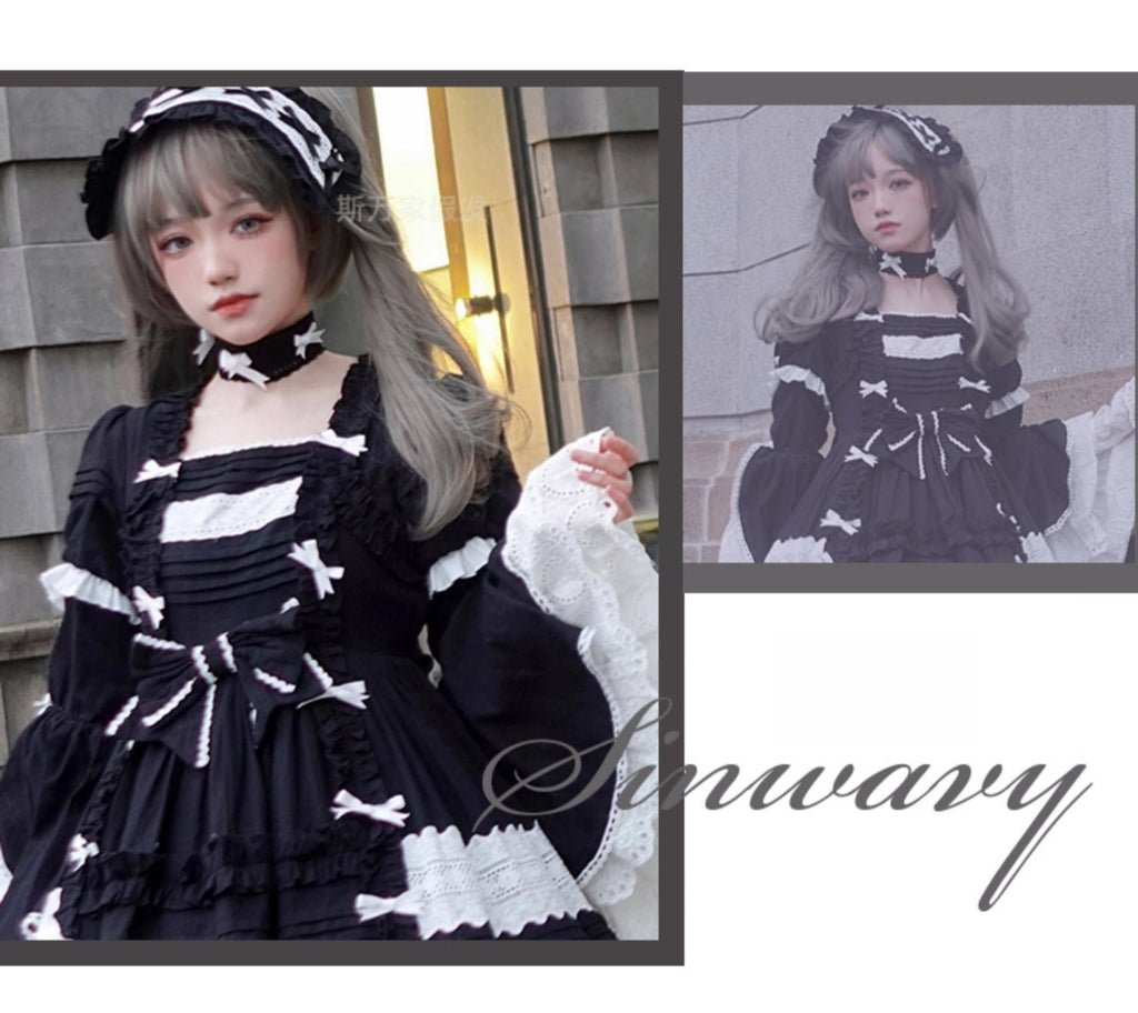Light Gothic Lolita Wig, Green-Toned Ash Grey - image 4