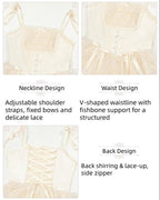 Confession Poem - Classic Lolita Corset JSK Set, Lace & Bows - image 8