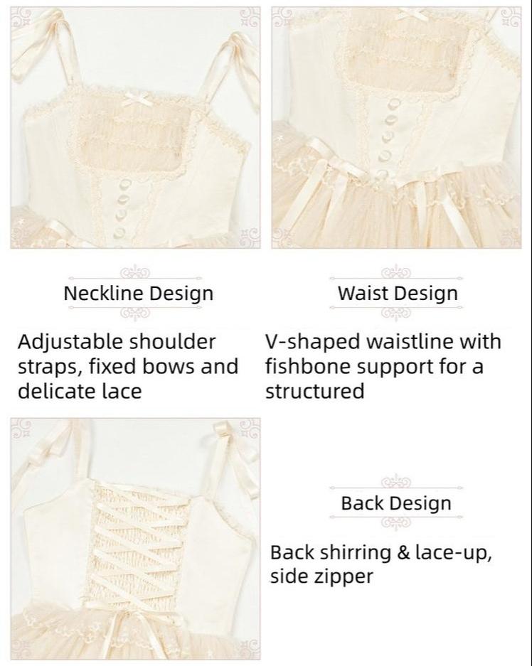 Confession Poem - Classic Lolita Corset JSK Set, Lace & Bows - image 8