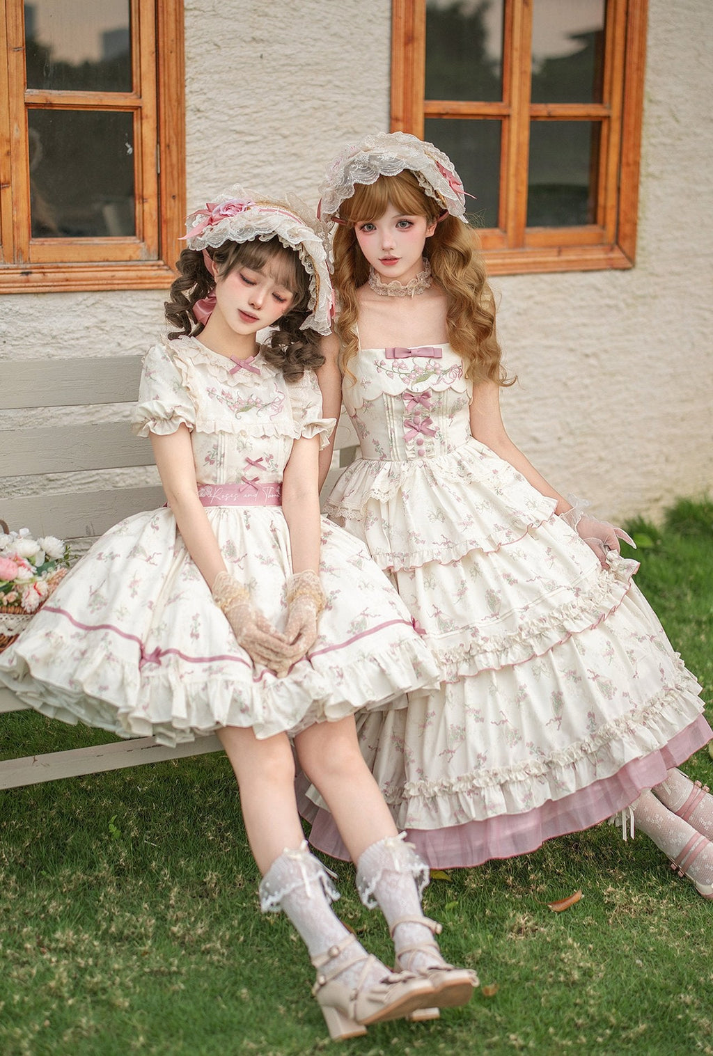 Fragrant Old Dream - Pink Bellflower Lolita OP and JSK Dress - image 2