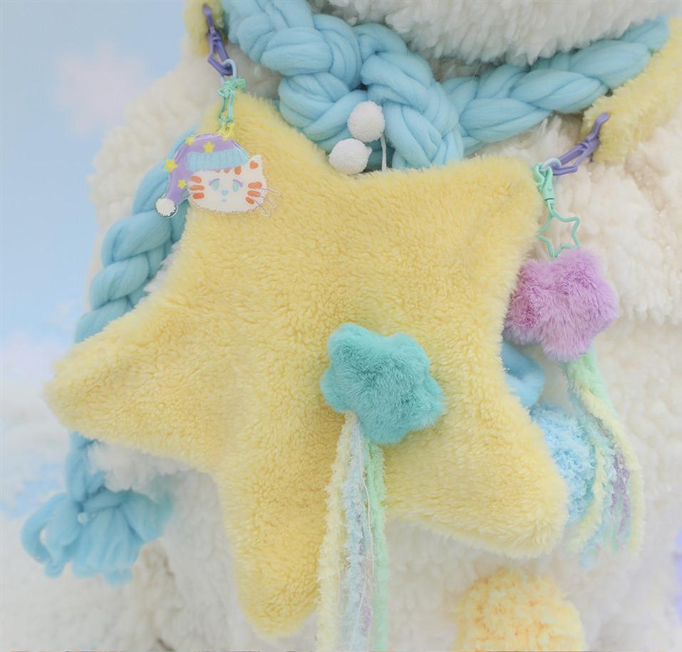 Cute Lolita Bag Cartoon Stars Yellow Plush Bag - image 8
