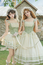Green Fishbone Sweet Lolita JSK Dress Two Versions - image 2