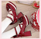 Crush Complex - Sweet Lolita Heel Shoes, Pearls & Bows - image 32