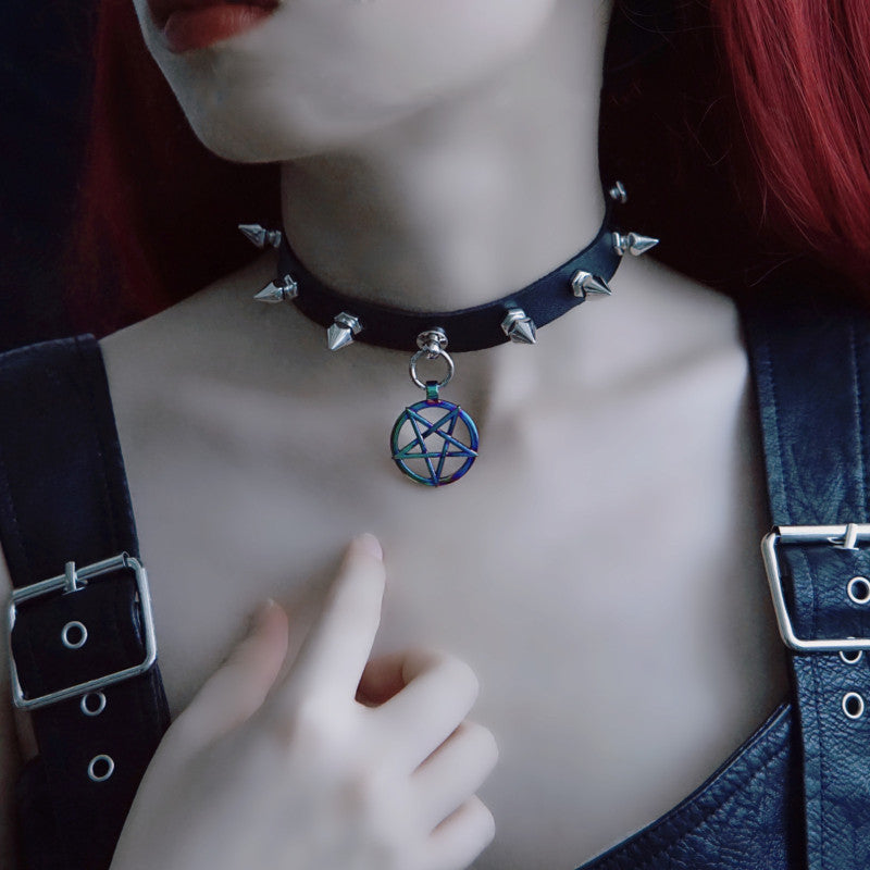 Gothic Lolita Cross Leather Choker - image 6