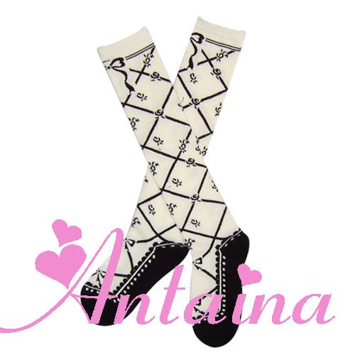 Sweet Cotton Lolita Socks Black White Pink - image 2