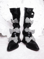 Moon Crow - Gothic Lace-Up Half-Cutout Boots - image 8