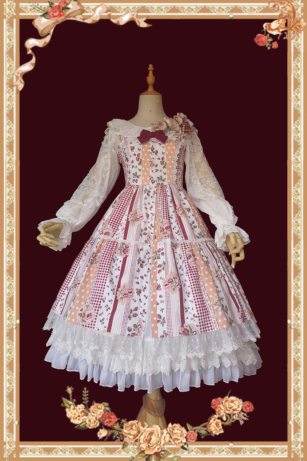 Strawberry Plaid - Sweet Lolita JSK Dress - image 1