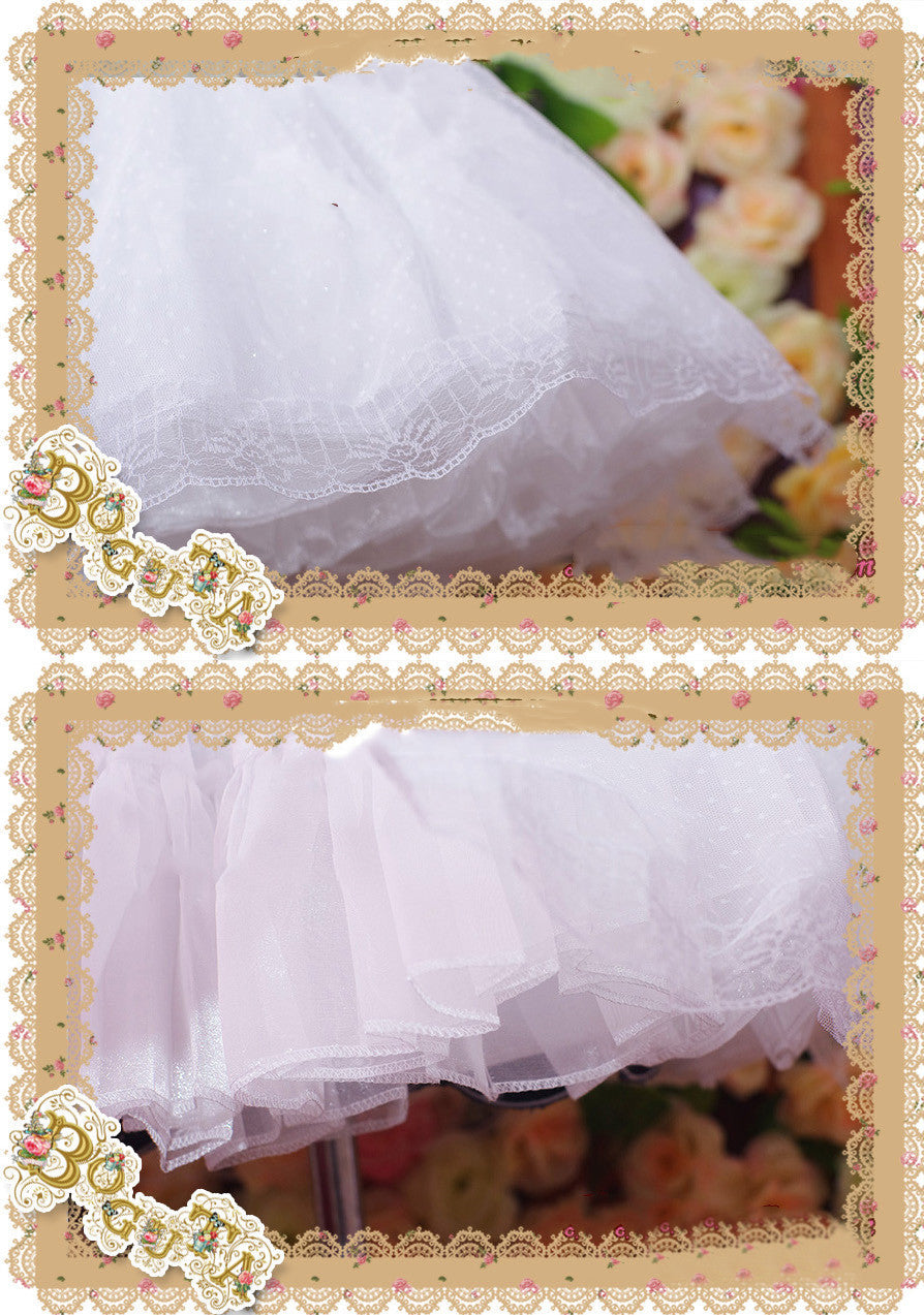 A-Line Casual Lolita Petticoat, Three-Layer Cotton Lace - image 5