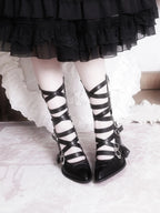 Moon Crow - Gothic Lace-Up Half-Cutout Boots - image 11