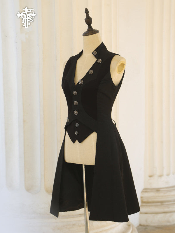 Forever Night Poem - Ouji Lolita Long Vest, Short Front - image 3