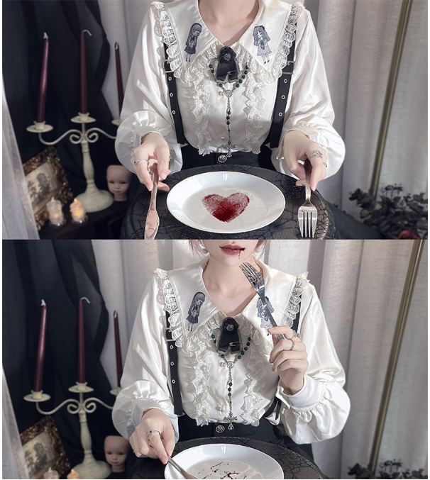 Corroding the Heart - Ouji Lolita Shirt Suspenders Shorts Collection - image 14