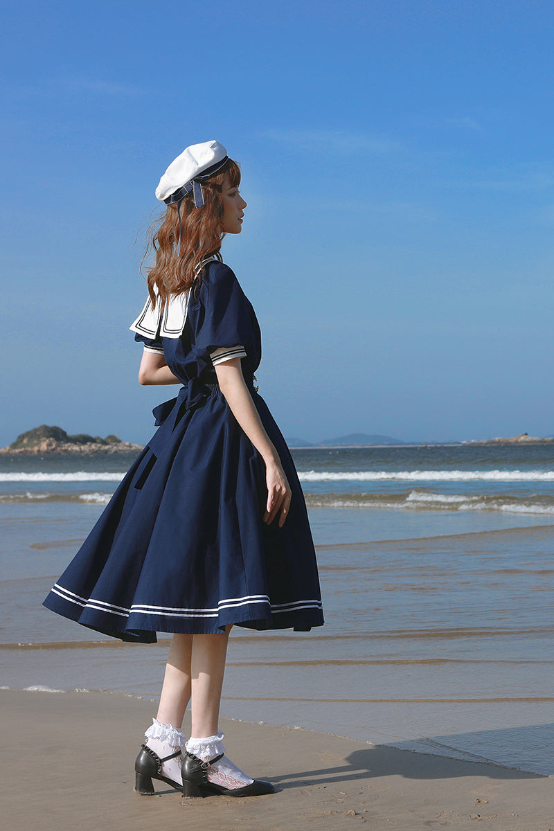 Sea and Wind - Retro Sailor Lolita OP Dress Version 1.0 - image 4