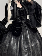 Gothic Cathedral Velvet Lace Corset Lolita JSK and Jacket Set - image 8
