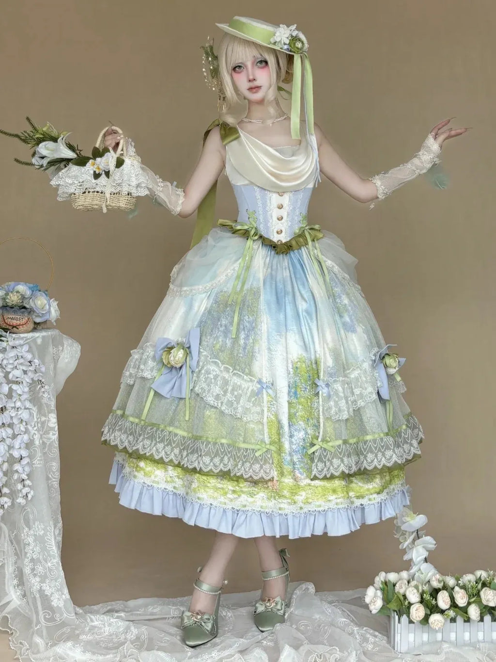 Giverny Spring Day - Elegant Fairy Lolita JSK Collection - image 7