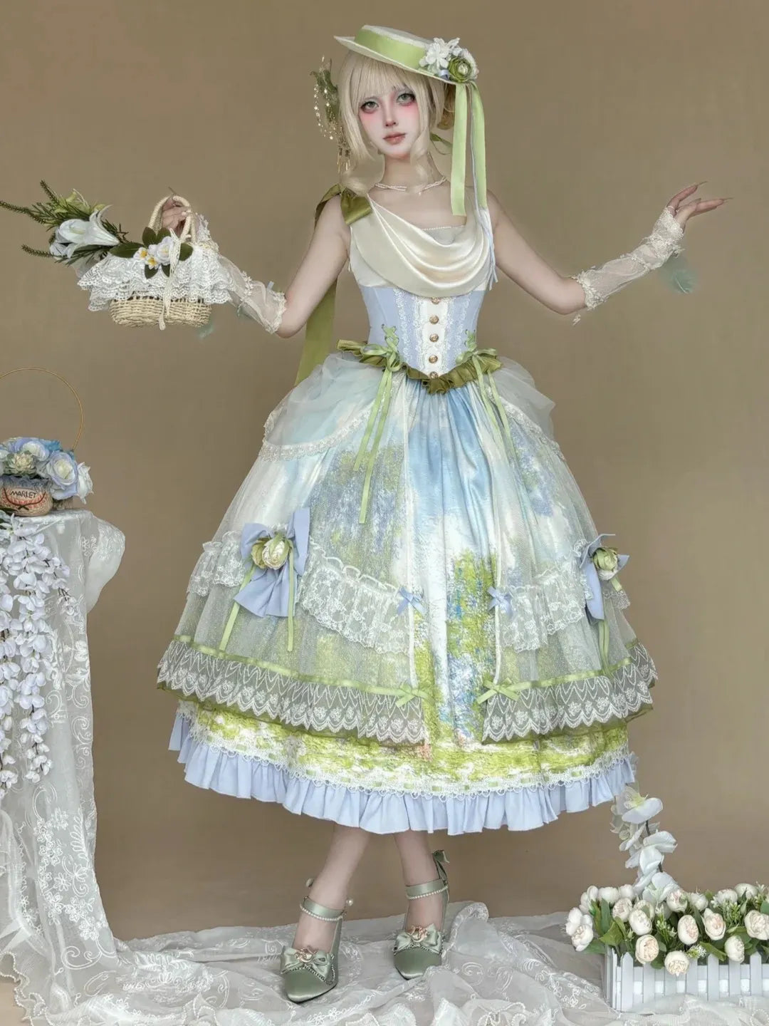 Giverny Spring Day - Elegant Fairy Lolita JSK Collection - image 7