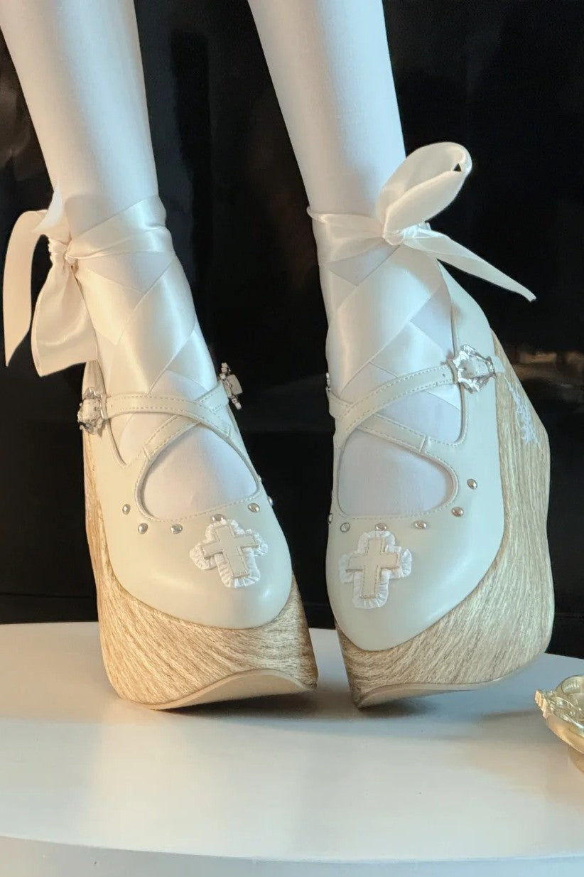 Puppet Lullaby - Gothic Cross Rocking Horse Platform Shoes - image 8