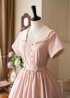 French Vintage - Linen Cotton Classic Swing Dress - image 10
