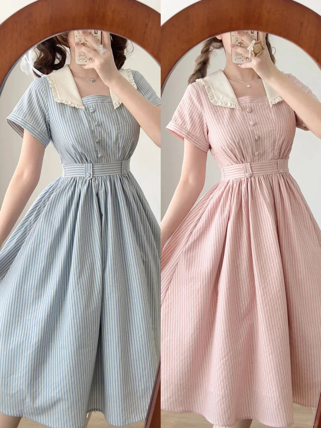 French Vintage - Linen Cotton Classic Swing Dress - image 6