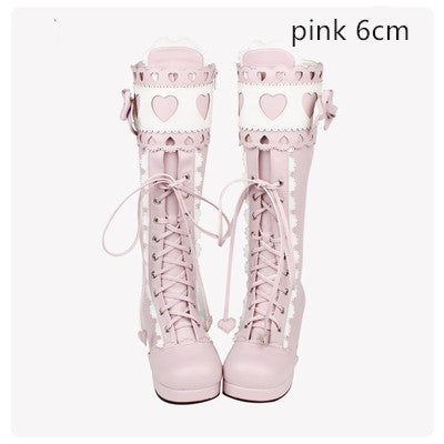 Sweet Multicolor Thick Heel Lolita Boots - image 5