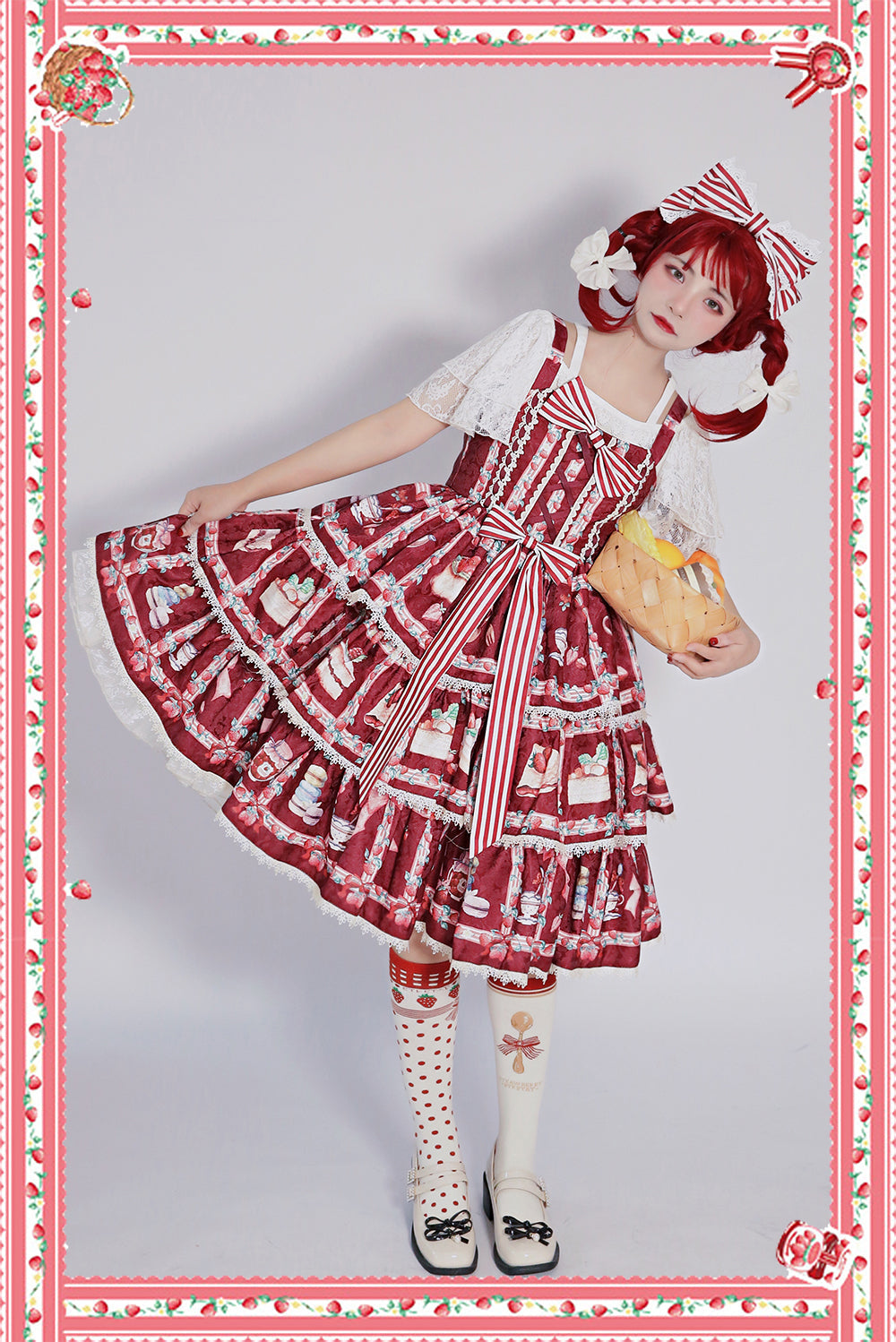 Strawberry Tea - Tiered Ruffles Lolita JSK - image 1