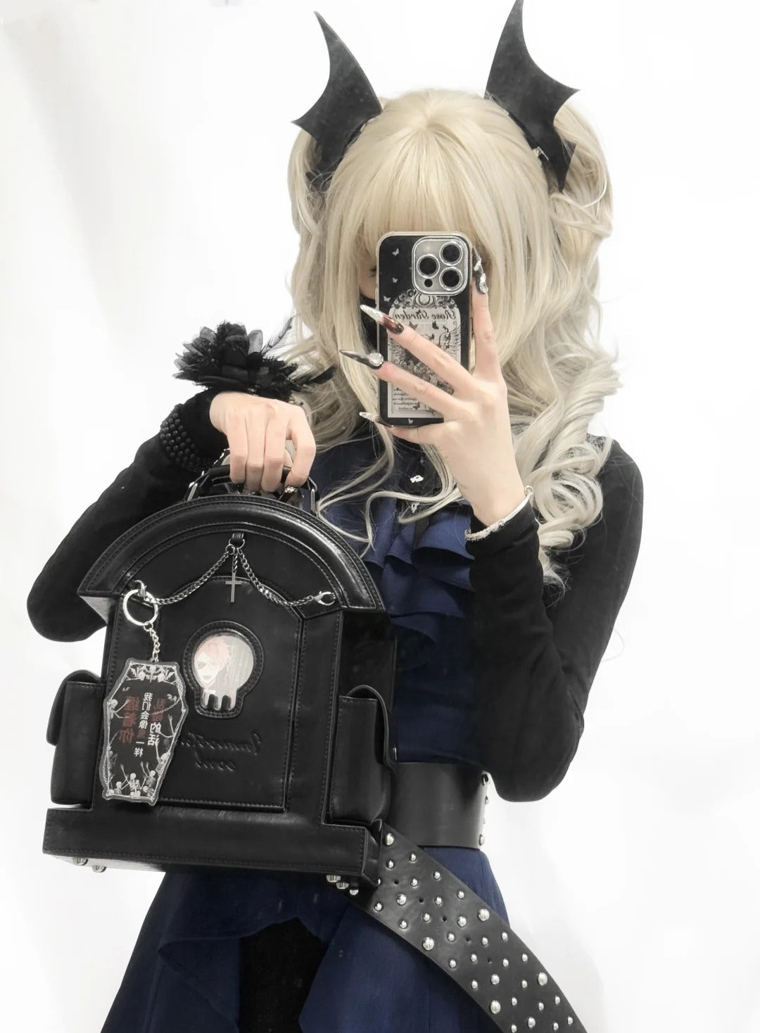 Skull Tombstone - Gothic Ita Shoulder Bag - image 7
