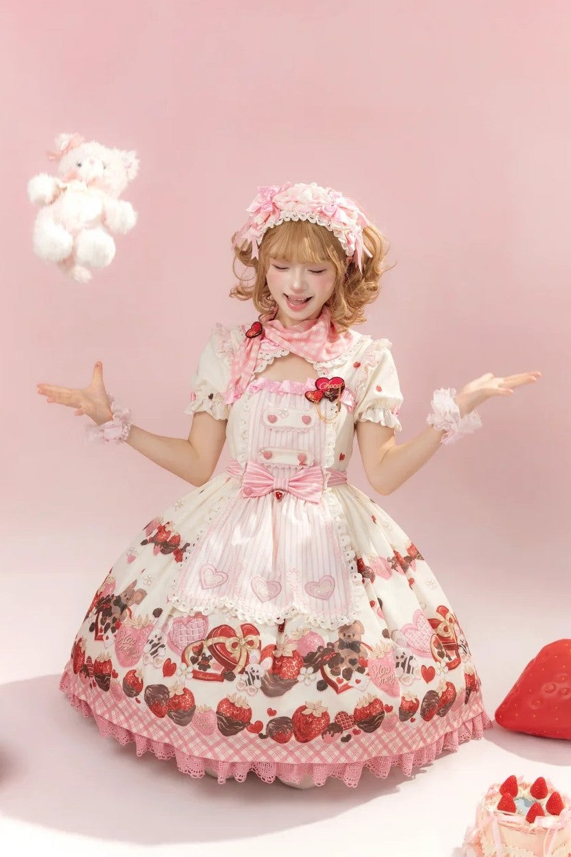 Peach Berry Charm - Sweet Lolita OP Dress and Accessories - image 7