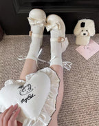 Hug Bear - Sweet Lolita Heel Shoes Bear Metal Buckle Bow Shoes - image 14