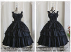 Cotton Gothic Lolita Long JSK, Drawn-up Hem - image 11