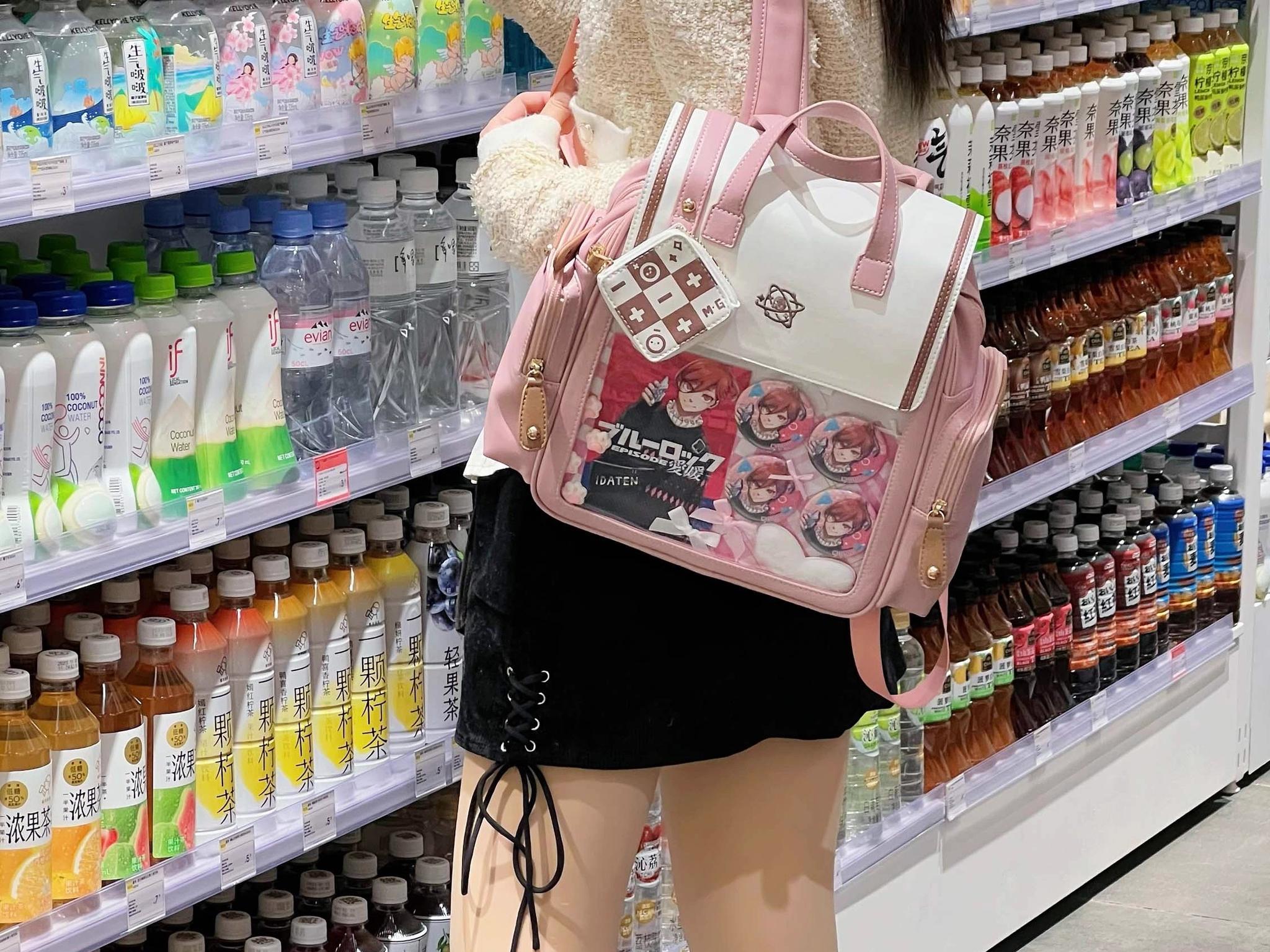 Kawaii Lolita Large-Capacity Ita Backpack with Mini Pocket and Grid Board - image 15