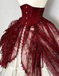 Dragon Bone Red Gothic Lolita Corset Belt - Cathedral Embroidery - image 1