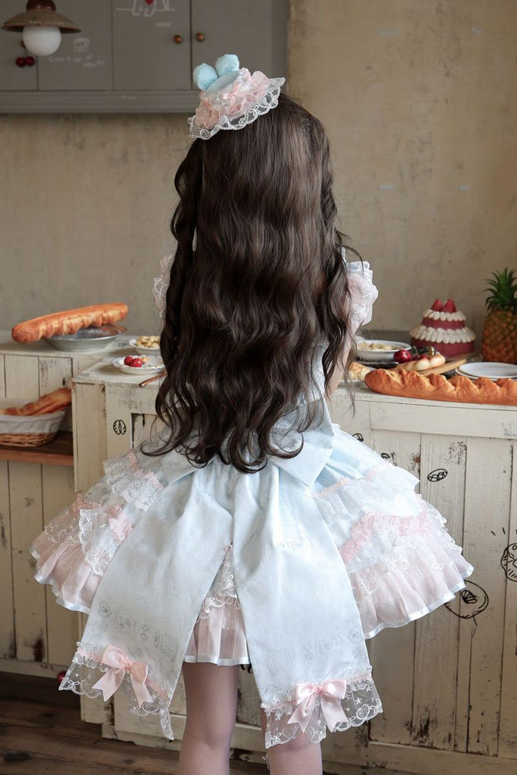Blue Candy Satin Ballet Sweet Lolita JSK Dress - image 4