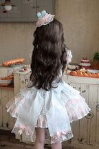 Blue Candy Satin Ballet Sweet Lolita JSK Dress - image 4