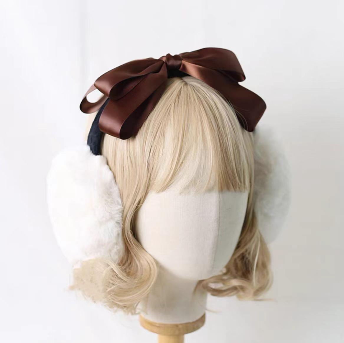 Winter Lolita Bow Plush Earmuffs - image 14