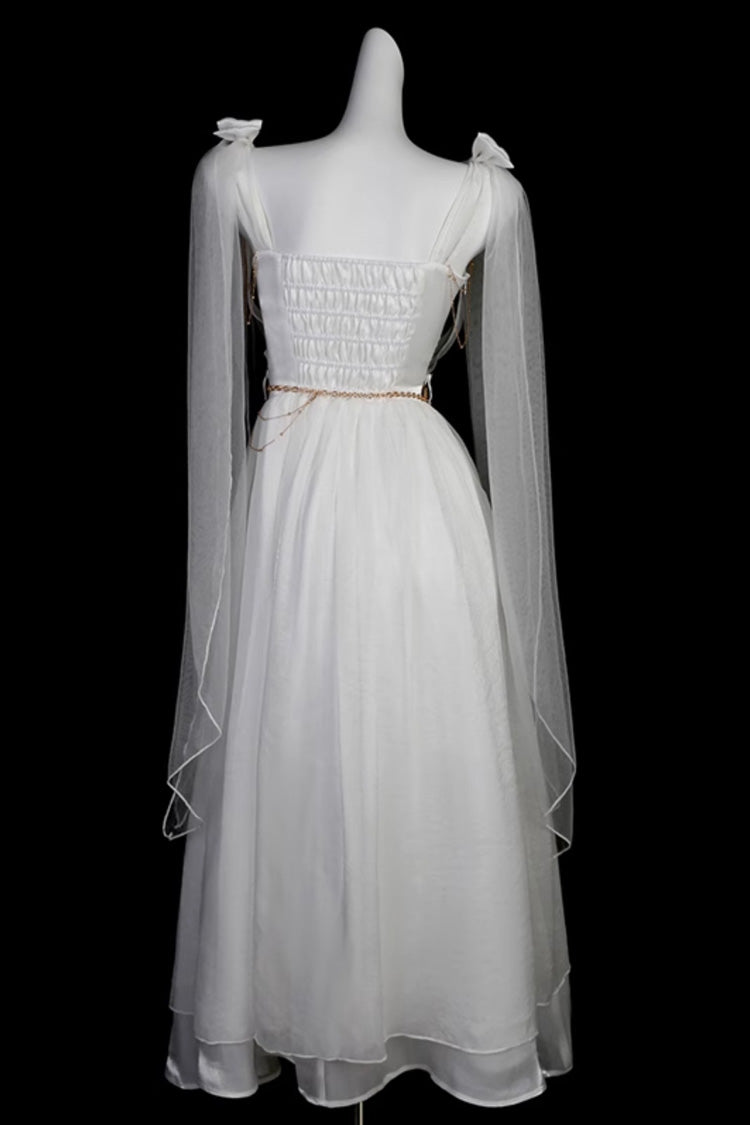 Messenger of God Greek-Inspired Elegant Lolita Long JSK Dress in White - image 6