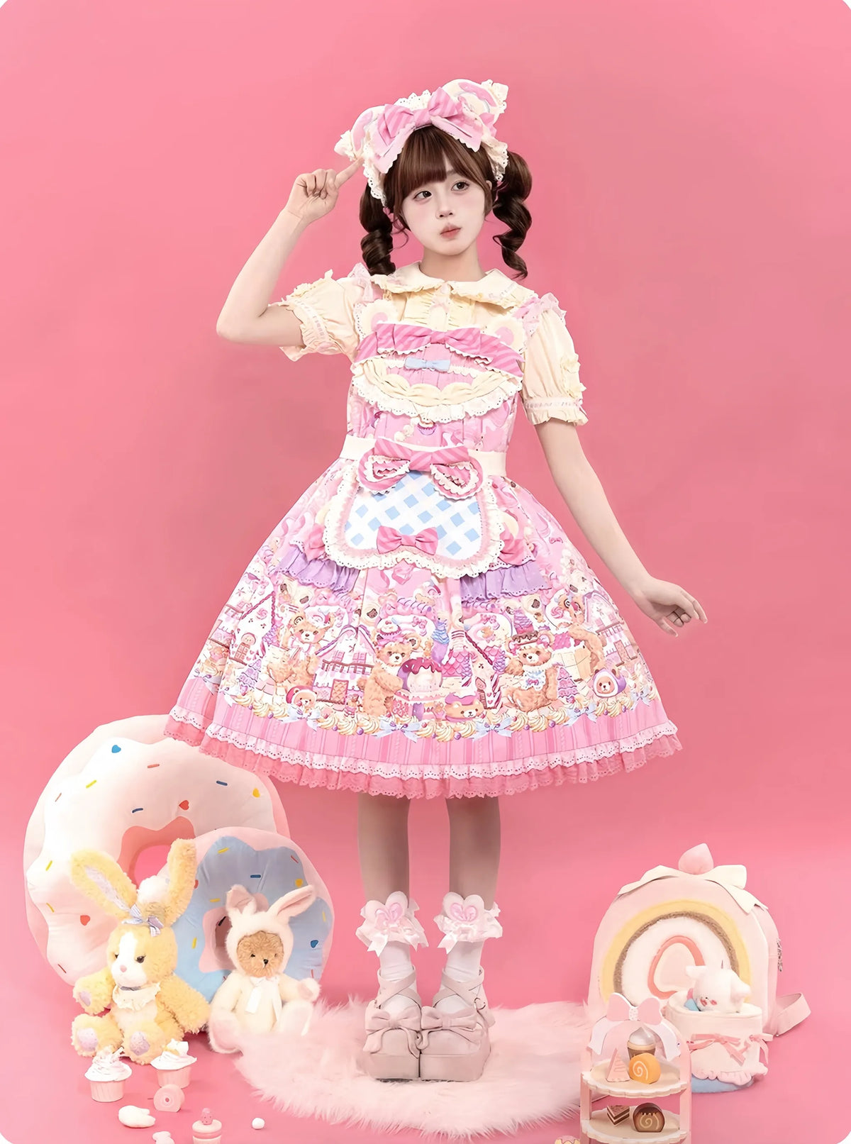 Bear Cake Sweet Lolita OP, JSK and Accessories - image 3