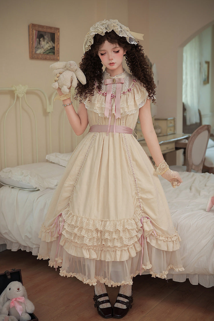 Lily's Dream - Apricot Sweet Lolita Dress, Short and Long Versions - image 15