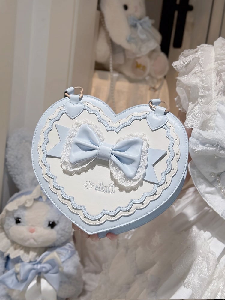 Lolita Heart-Shaped Bag with Butterfly Bow Detail - 4 Colors - image 7