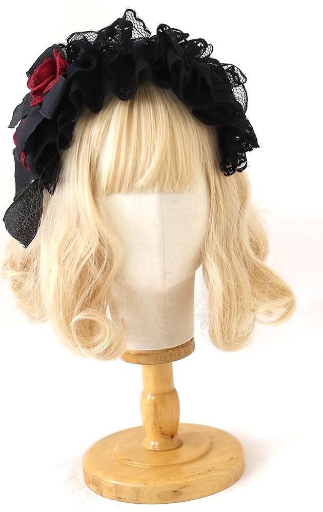 Gothic Black Lace Lolita KC Headwear - image 4
