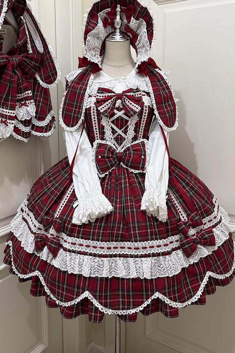Gingham Petal Bunny - Short Sleeves Printed Ruffled Bow Sweet Lolita OP Dress - image 18
