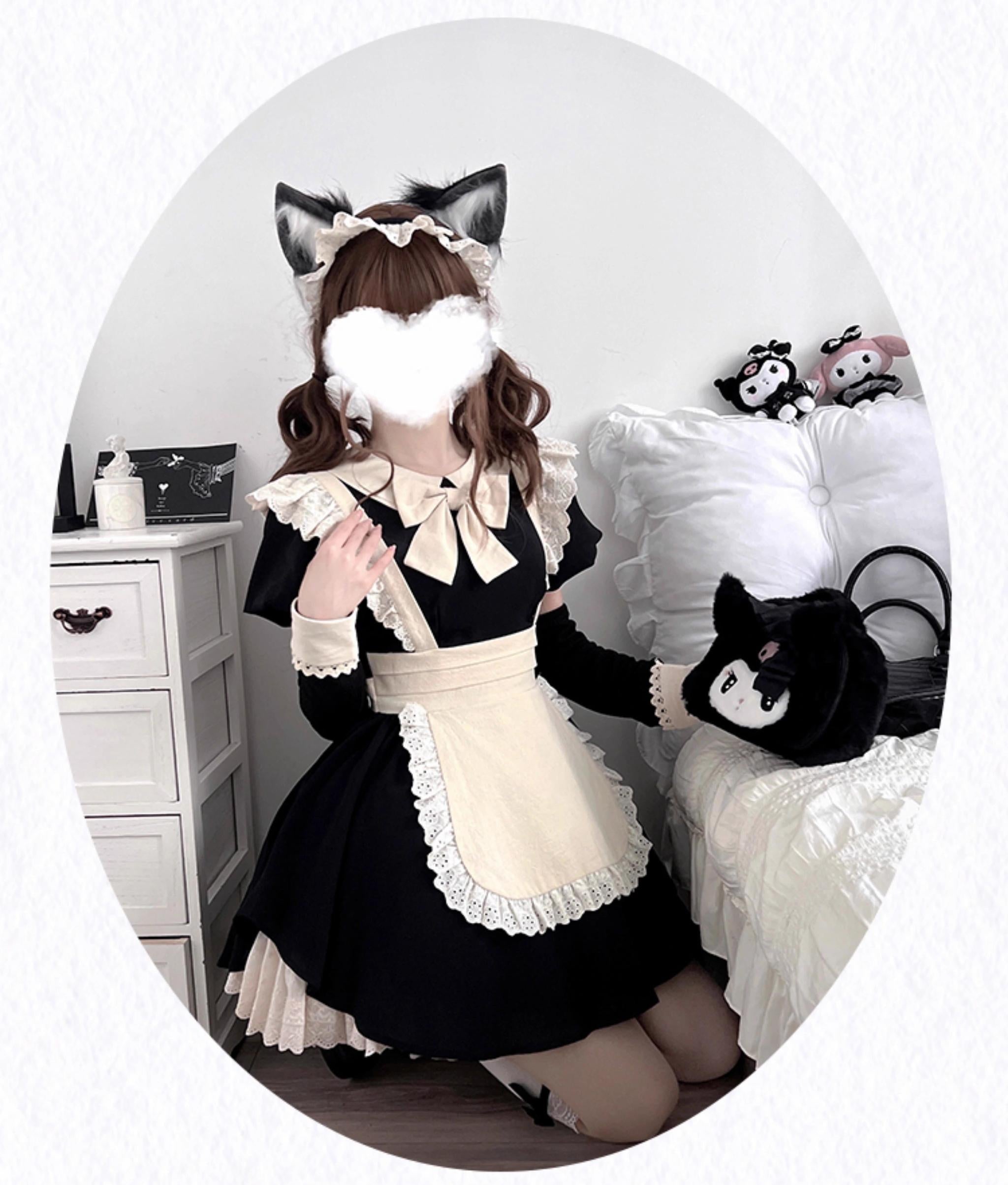 Kiss Kiss - Vintage Maid Lolita OP Dress and Apron - image 12