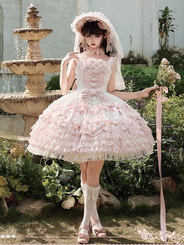 Heart of Love - Sweet Lolita Wedding JSK, Bow Details - image 1