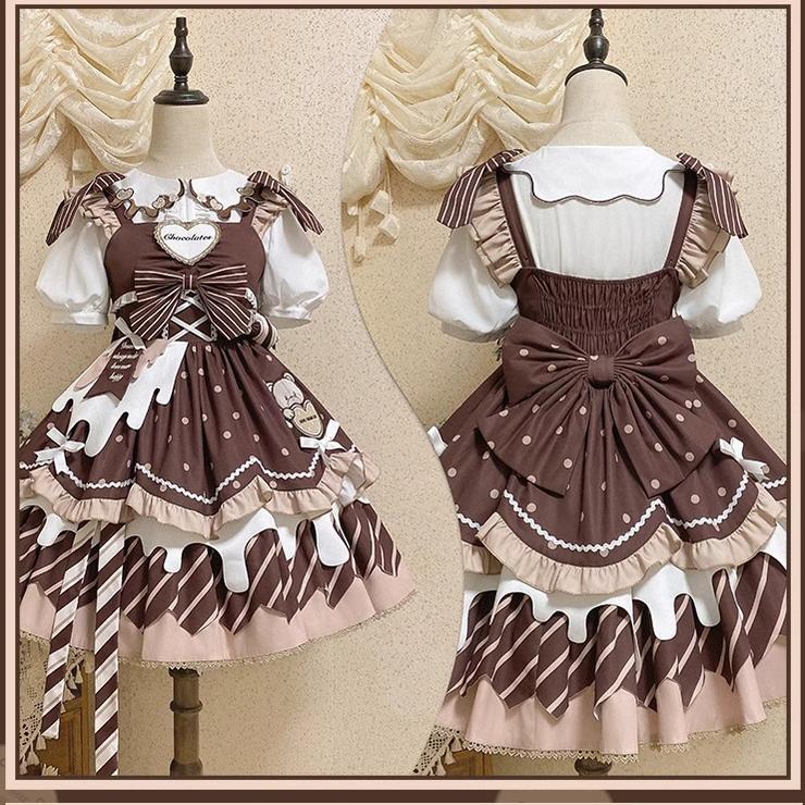Chocolate Milk Pie - Sweet Lolita JSK Dress Summer Salopette - image 19
